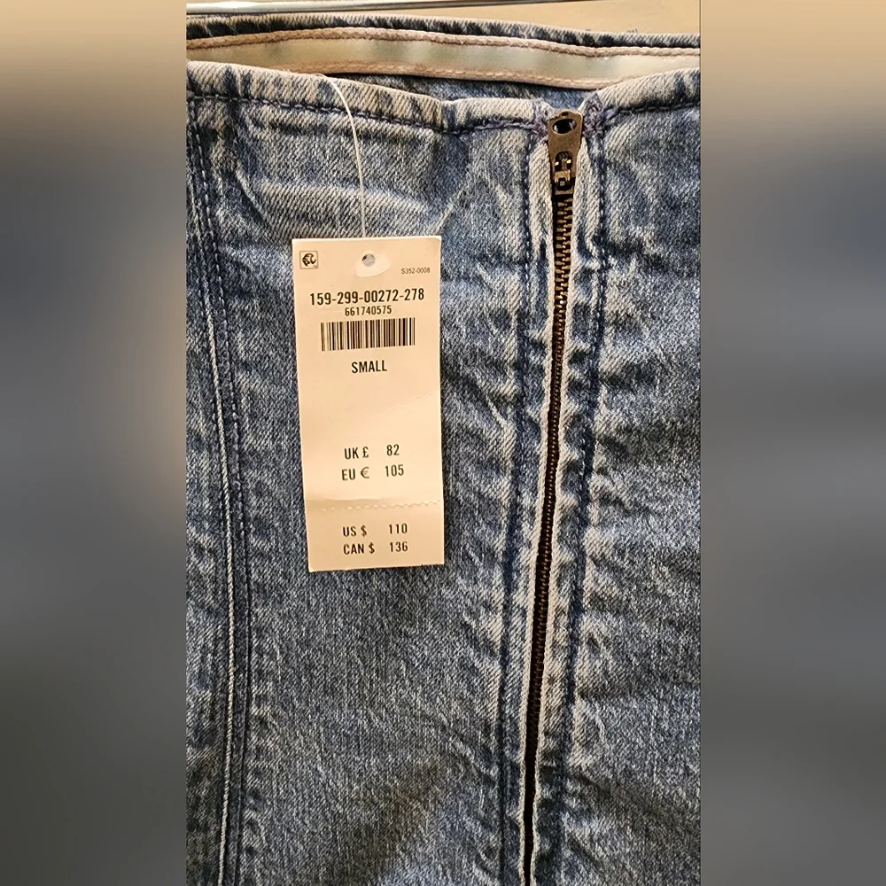 NWT Abercrombie & Fitch Mila Strapless Denim Midi Dress - Blue - size small - Picture 8 of 14